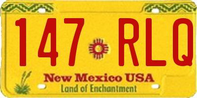 NM license plate 147RLQ