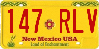 NM license plate 147RLV