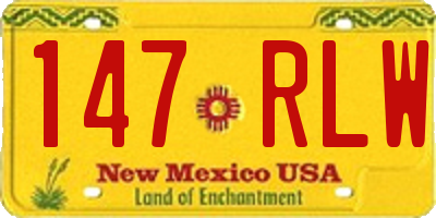 NM license plate 147RLW