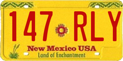 NM license plate 147RLY