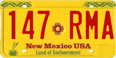 NM license plate 147RMA