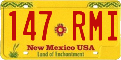 NM license plate 147RMI