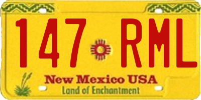 NM license plate 147RML