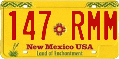 NM license plate 147RMM