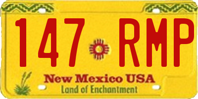 NM license plate 147RMP