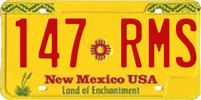NM license plate 147RMS