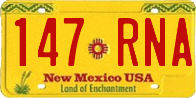 NM license plate 147RNA