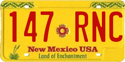 NM license plate 147RNC