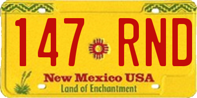 NM license plate 147RND