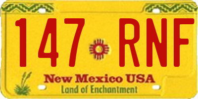 NM license plate 147RNF