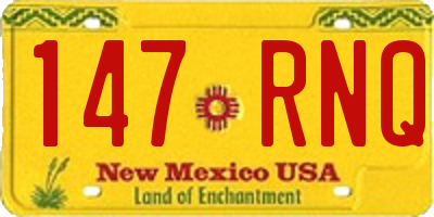 NM license plate 147RNQ