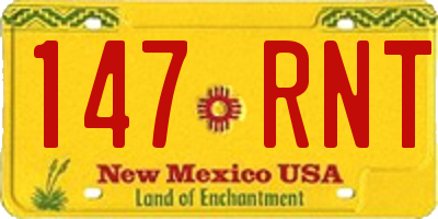 NM license plate 147RNT