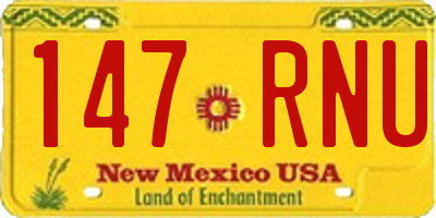 NM license plate 147RNU