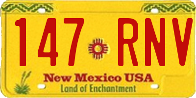 NM license plate 147RNV
