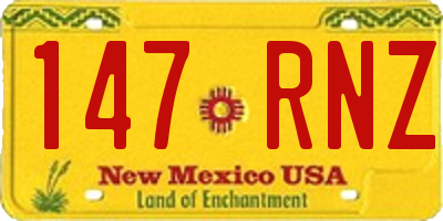NM license plate 147RNZ