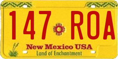 NM license plate 147ROA