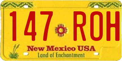 NM license plate 147ROH