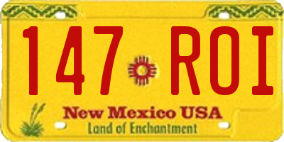 NM license plate 147ROI