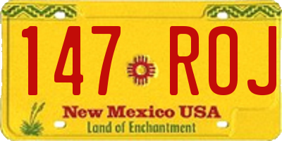 NM license plate 147ROJ