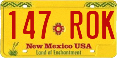 NM license plate 147ROK