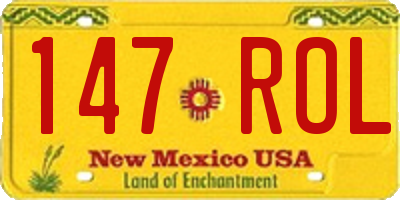 NM license plate 147ROL