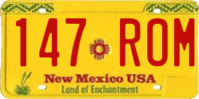 NM license plate 147ROM