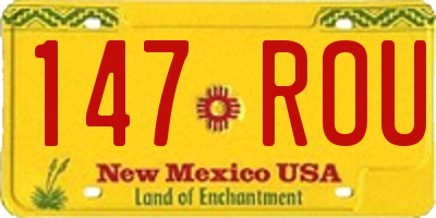 NM license plate 147ROU