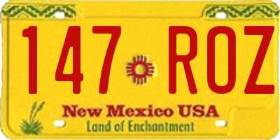 NM license plate 147ROZ