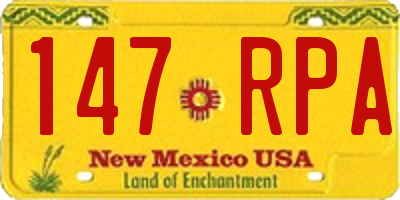 NM license plate 147RPA