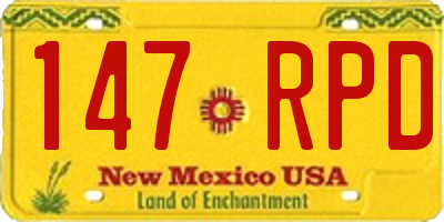 NM license plate 147RPD