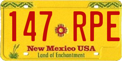 NM license plate 147RPE