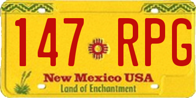 NM license plate 147RPG