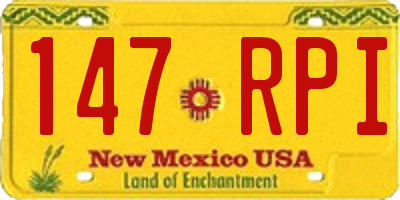 NM license plate 147RPI