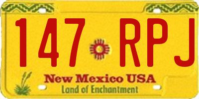 NM license plate 147RPJ