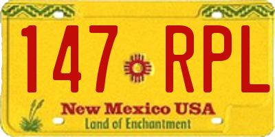 NM license plate 147RPL