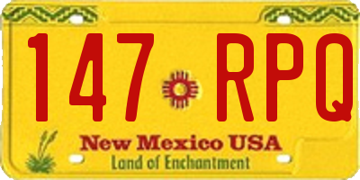 NM license plate 147RPQ