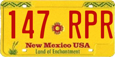 NM license plate 147RPR