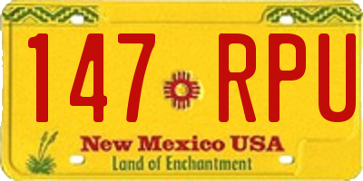 NM license plate 147RPU