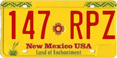 NM license plate 147RPZ