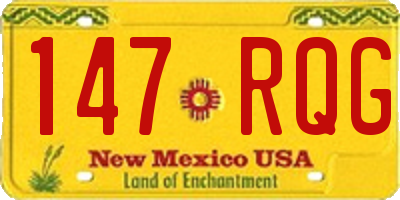 NM license plate 147RQG