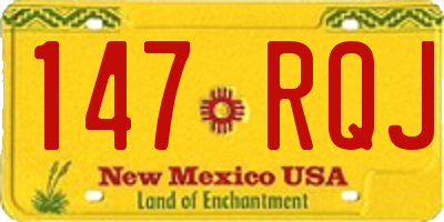 NM license plate 147RQJ