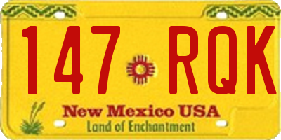 NM license plate 147RQK