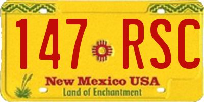 NM license plate 147RSC