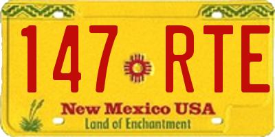 NM license plate 147RTE