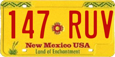 NM license plate 147RUV