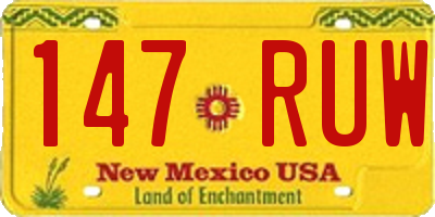 NM license plate 147RUW