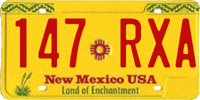 NM license plate 147RXA