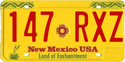 NM license plate 147RXZ
