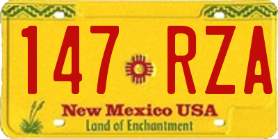 NM license plate 147RZA