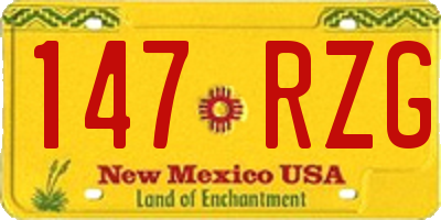 NM license plate 147RZG
